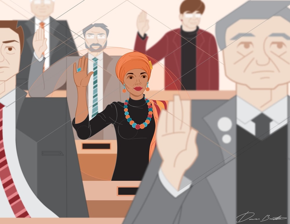 The Swearing In of Ilhan Omar by Donavon Brutus