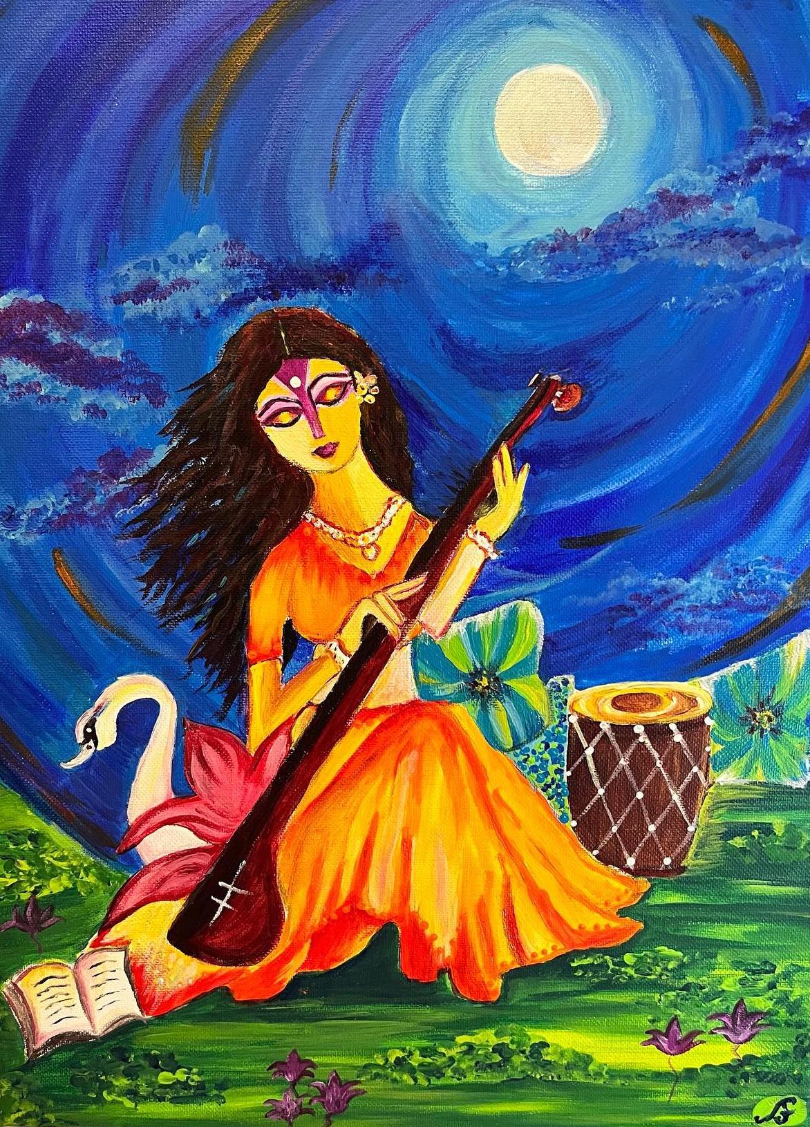 Goddess Saraswati by Anupriya Dey