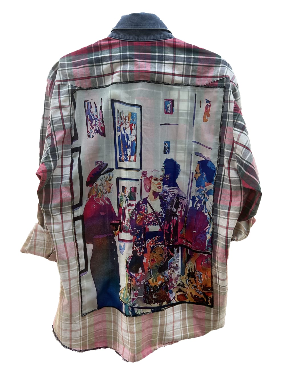 Kathleen B Schwarz : Art Intersection Plaid Shirt Jkt