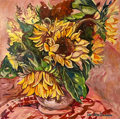 Lee Ann Dodson : Sunflowers with Red