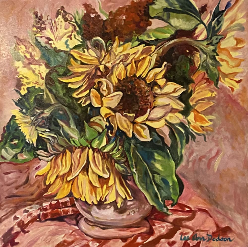 Lee Ann Dodson : Sunflowers with Red