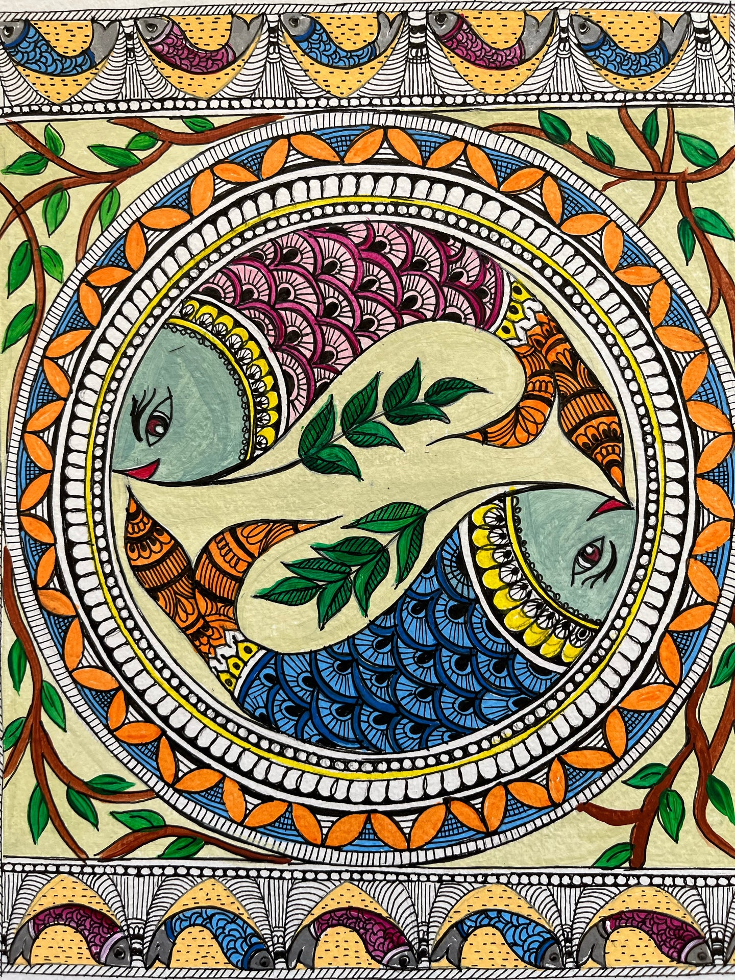 Madhubani Fish #2 by Rajani Gowtham Guggilam